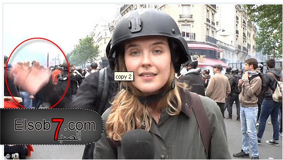 بالفيديو مذيعة روسيا اليوم تتعرض للضرب على الهواء مباشرة في فرنسا
