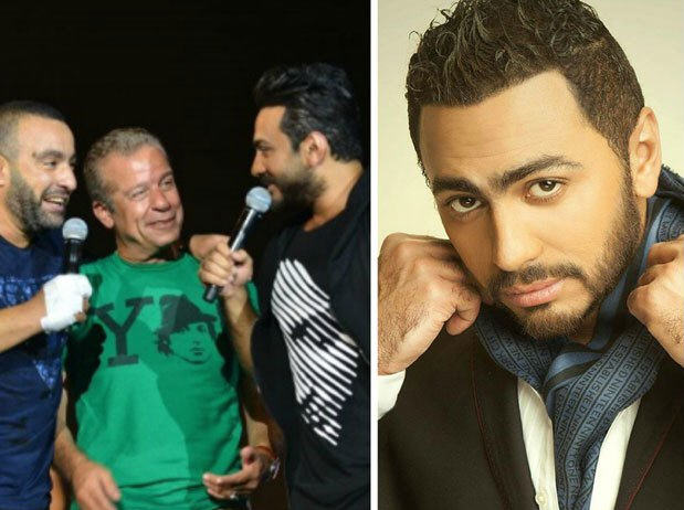 بالفيديو تامر حسنى يضع احمد السقا فى موقف محرج بمارينا