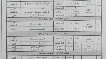 جدول امتحانات الثانوية العامة 2020