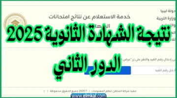 نتيجة الشهادة الثانوية الدور الثاني 2025